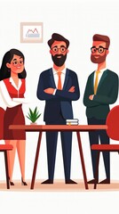 Fototapeta premium Business Professionals Collaborate in a Modern Office Setting