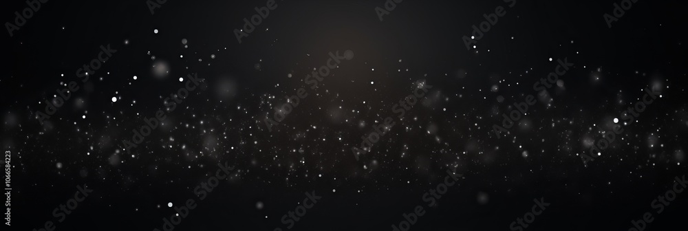 Poster sparkling particles create a mesmerizing effect in a dark background during a festive evening
