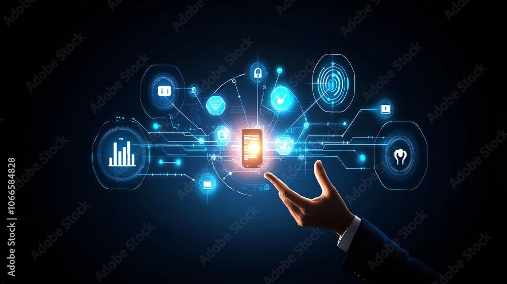 Aufkleber Explore innovative tech solutions unlocking the future through futuristic patterns and technology integration