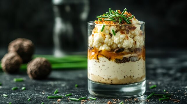 Elegant Cauliflower Truffle Amuse Bouche in Glass