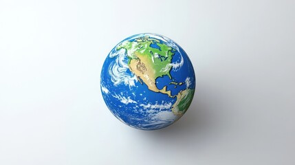 Fototapeta premium Colorful 3D Globe of North America and Ocean