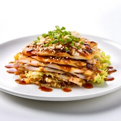 Naklejka premium an elegant delicious homemade Food meal isolated on a White background