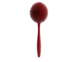 Red cleaning brush isolated on transparent background