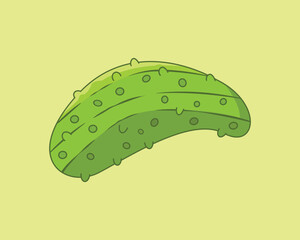 Pickles cartoon. Green cucumber vector illustration. Cucmber in vinegar or in salty water