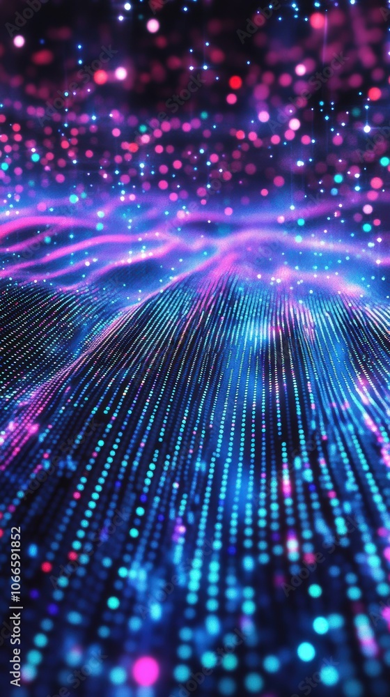 Poster sleek and futuristic technology background with metallic textures and glowing data points