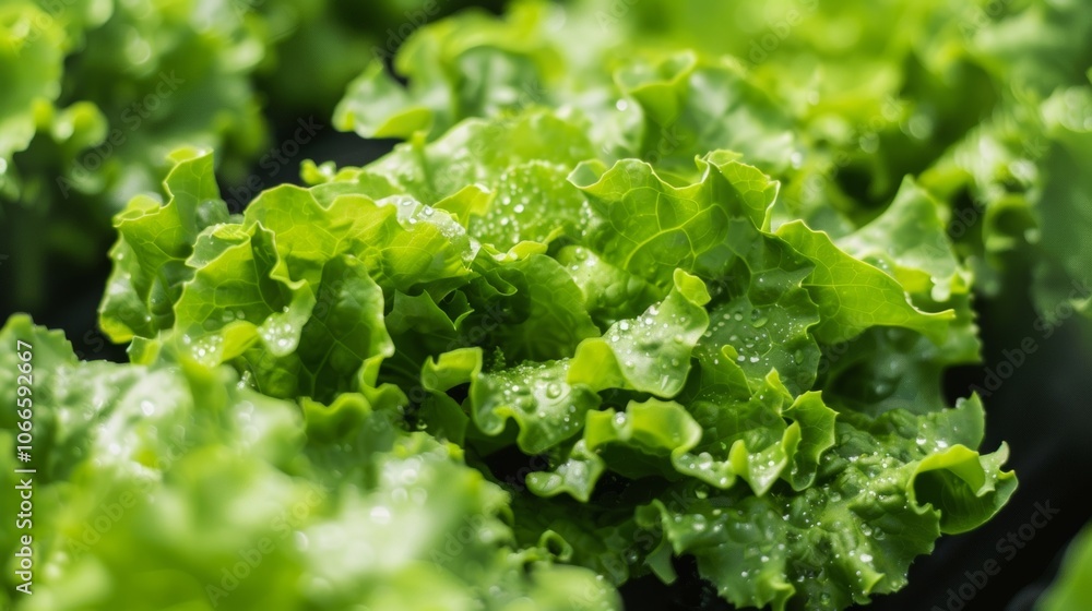 Poster a closeup of a hydroponic lettuce farm with rows of neatly arranged lettuces growing without soil us