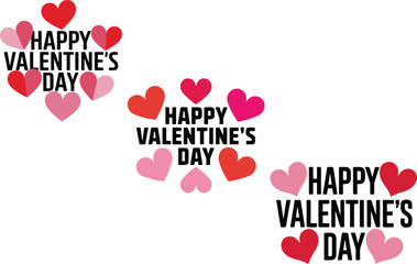 Happy Valentine's Day bold text vector art and illustration.