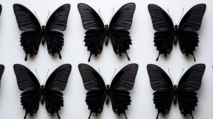 Elegant Black Butterflies Nature Insect Wings Wildlife Pattern