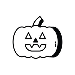 Halloween Pumpkin vector icon stock illustration