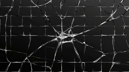 Obraz premium Shattered Glass Texture Black Cracked Screen Background