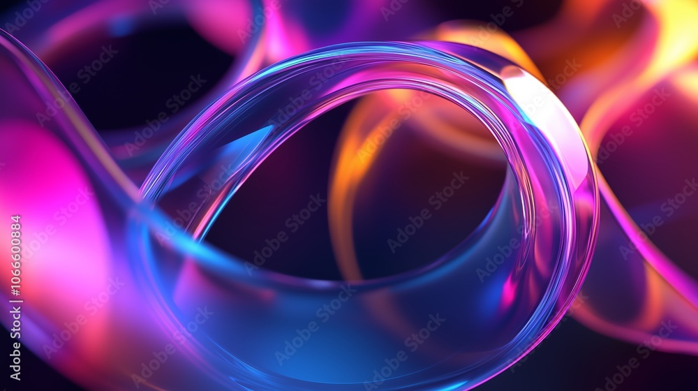 Poster colorful abstract waves flow and intertwine in vibrant hues, creating a dynamic visual display again