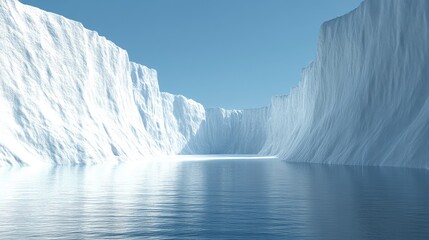 Serene Iceberg Landscape Under Clear Blue Sky