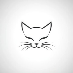 Obraz premium A modern design of a cat face on a white background. Pets, animals.