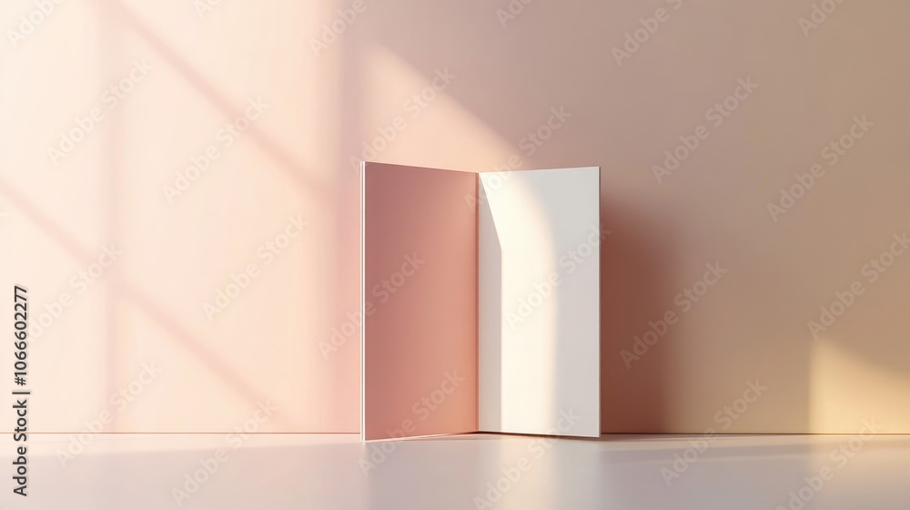 Poster vertical a4 booklet mockup featuring a divided design for a brochure or magazine set against a clean
