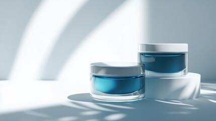 Two jars of hydrating face cream displayed against a white background