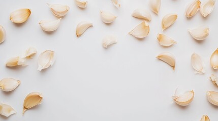 Tasty garlic cloves set against a clean white background