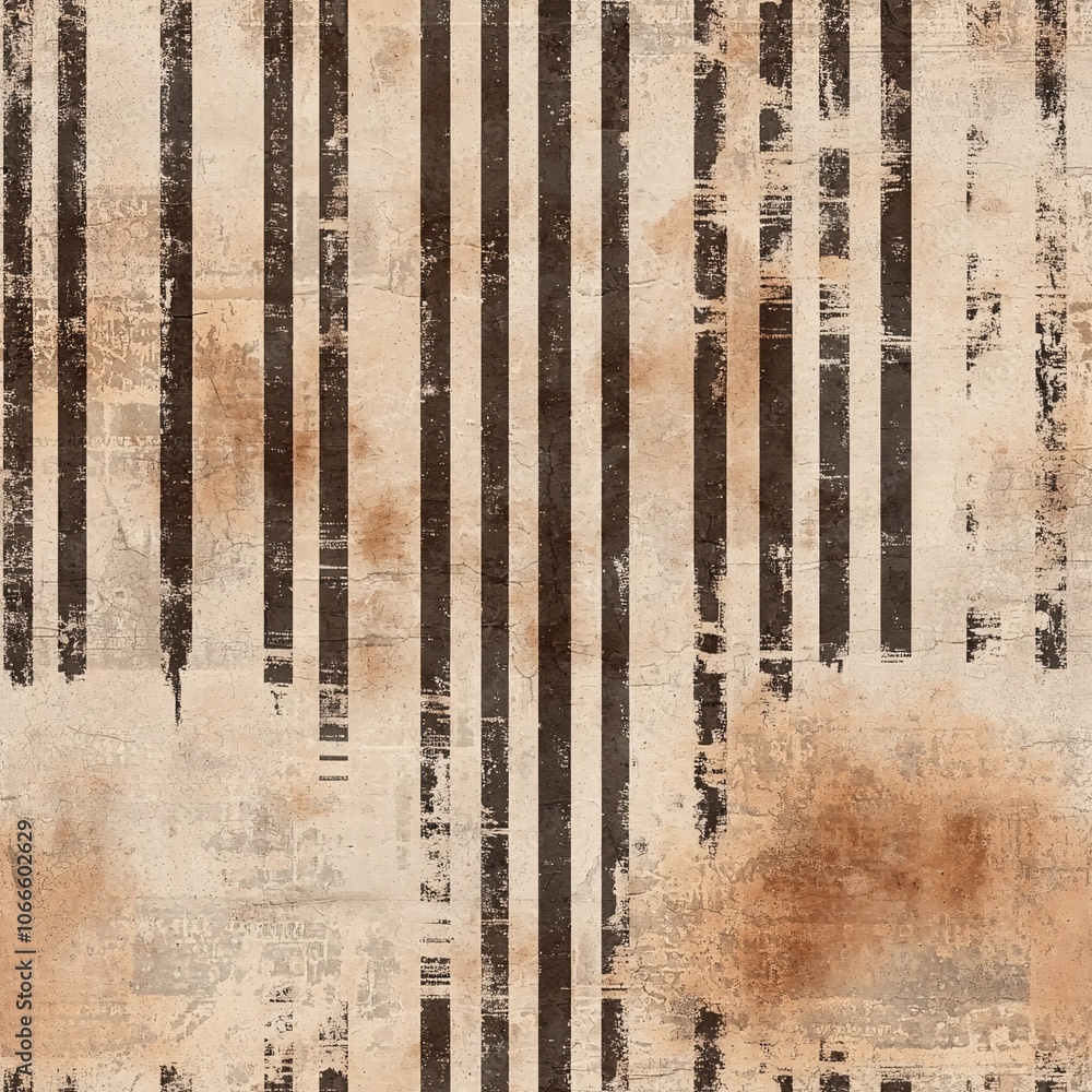 Poster grunge pattern with vertical scanlines on aged background