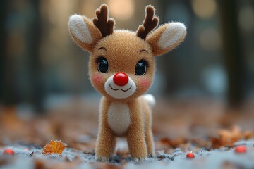 Stuffed Animal with a Red Nose for a Festive Touch
