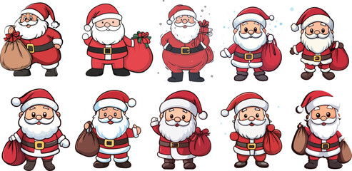 Santa Claus Character Illustration Set