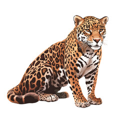 Obraz premium Leopard on a white background. Vector illustration of a wild animal. 