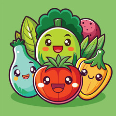 Naklejka premium cartoon fruits funny fruit cartoon