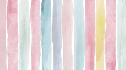 Fototapeta premium Soft Watercolor Stripes - Pastel Shades Seamless Background Pattern