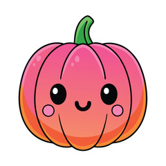 illustration of a cute pumpkin sticker with a cute expression 