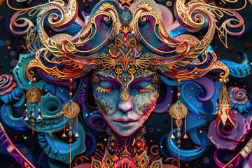 Fototapeta premium Astrological composition with concept of Virgo zodiac sign symbol