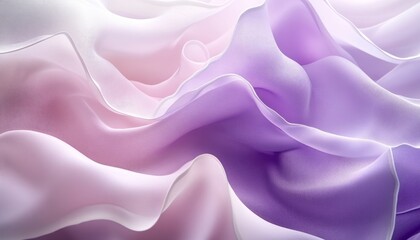 Obraz premium Abstract purple and white fabric background with soft waves and textures.