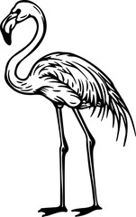 stylized line of a flamingo