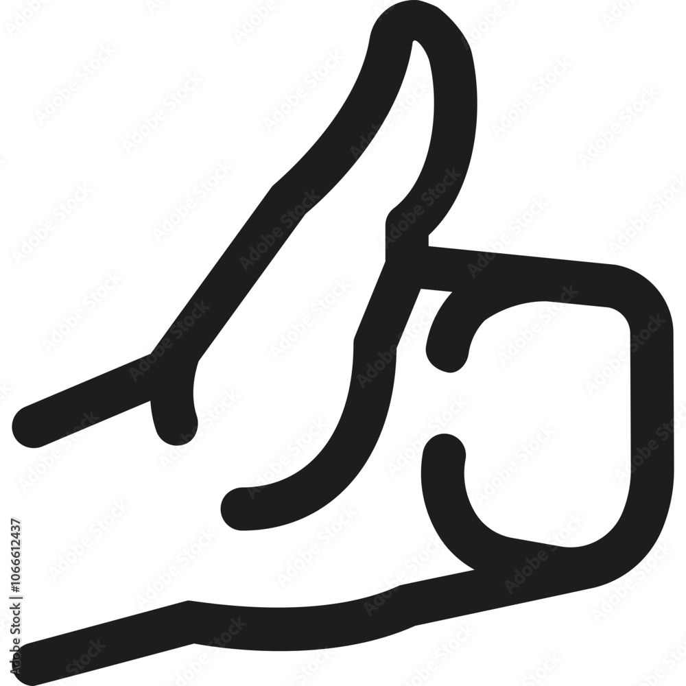 Aufkleber a hand gesture displaying approval or agreement in a simple black outline design on a white backgrou
