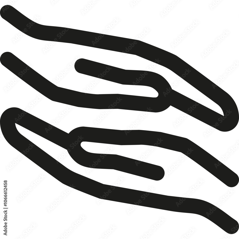 Aufkleber abstract illustration of two hands reaching toward each other, symbolizing connection and unity, set