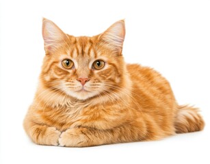 Obraz premium An isolated white background shows a Savannah sitting