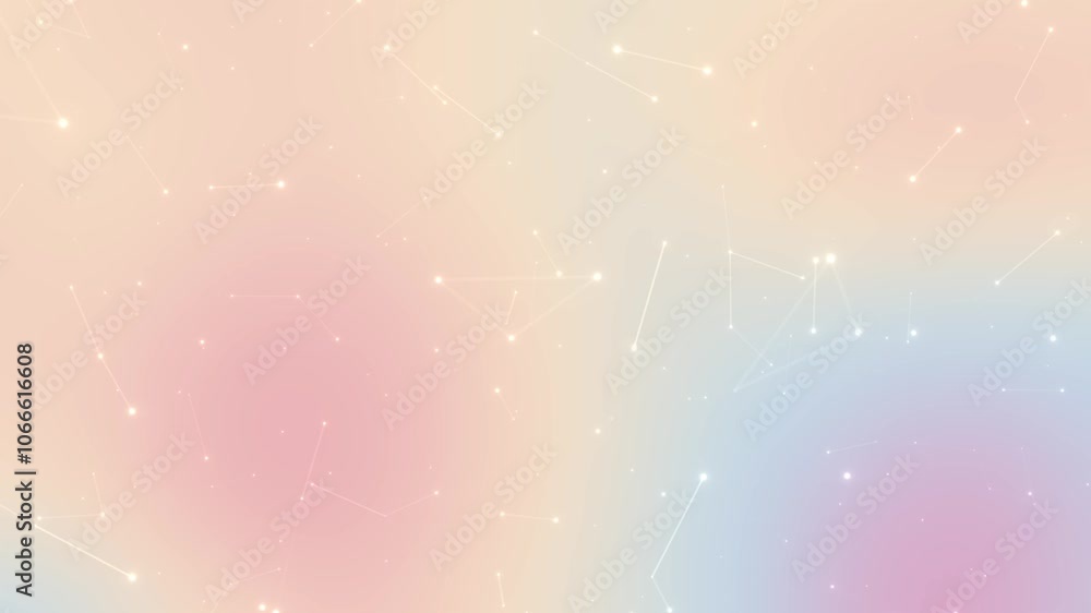 Poster Pastel sparkling abstract background, soft smooth animation with lines and dots