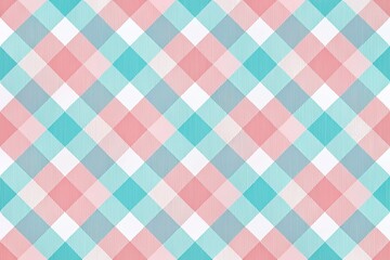 Cozy Easter Holiday Gingham Tartan Check Pattern in Pastel Pink and Blue for Tablecloths, Napkins, and Packaging - Adorable Childish Background Design