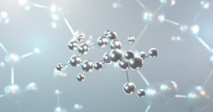 Octopamine rotating 3d molecule, molecular structure of para-octopamine, seamless video