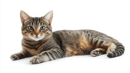 Obraz premium The curious cat in the transparent background is generated by AI.
