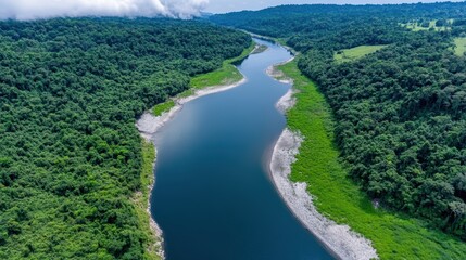 Protecting nature a clear sky and clean river showcase environmental success