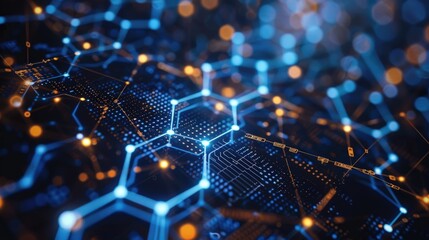Obraz premium Exploring the Intricacies of a Digital Network: Connections in a Technological World