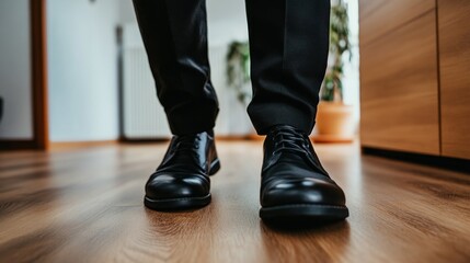 Office worker taking a break to do stretches in a modern office setting, promoting work-life balance and physical well-being in the workplace.