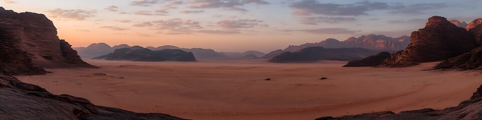 A vast desert landscape at dusk symbolizing the strength and endurance of human fraternity