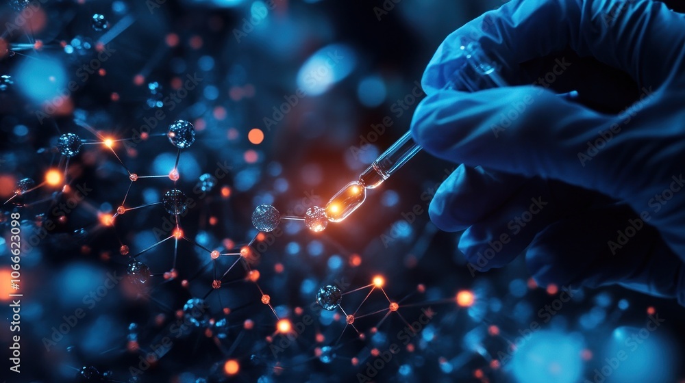 Poster a team of nanotechnology engineers work together to analyze materials developed from advanced nanost