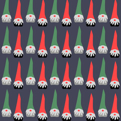 Christmas Dwarfs Vintage Design Pattern Texture