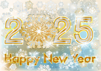 Happy 2025 New year vip card, vector illustration