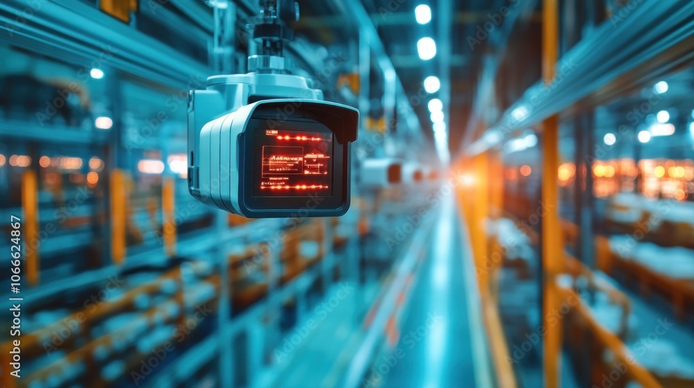 Poster automated quality control sensors and cameras installed on the production line to screen out substan