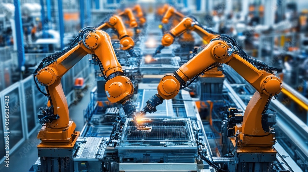 Poster engineers inspecting digital twins of machines to improve productivity