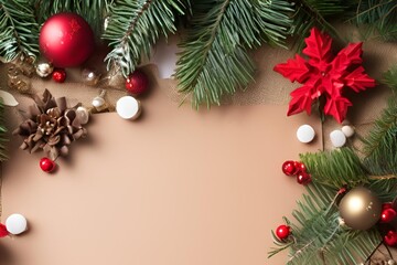 Merry Christmas background with Christmas element with empty copy space