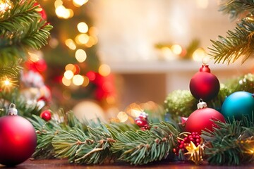 Merry Christmas background with Christmas element with empty copy space