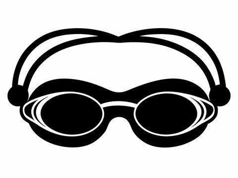 black and white swimming goggles clip art preview