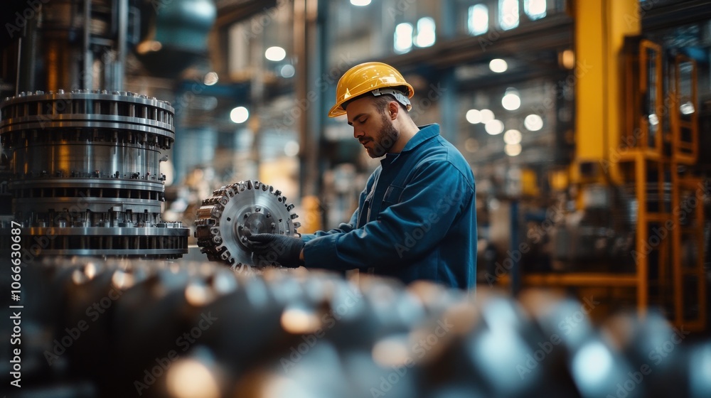 Aufkleber image of engineers improving industrial plant automation with artificial intelligence technology.